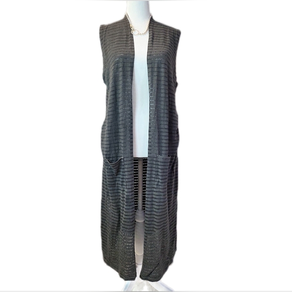 Agnes & Dora Sweaters - Agnes & Dora Gray Striped Vest